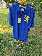 Cactus Shirt Mens XXL Blue & Yellow Authentic Handcrafted Logo Embroidered Polo