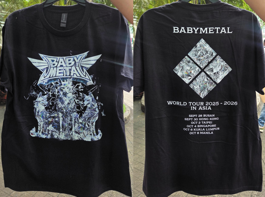New BABYMETAL World Tour 2025 – 2026 In Asia black color 2 side shirt VK09506