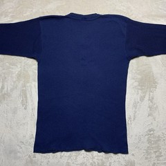 Vintage 90s Northwest Territory Thermal Henley Shirt XL Navy Waffle Made In USA