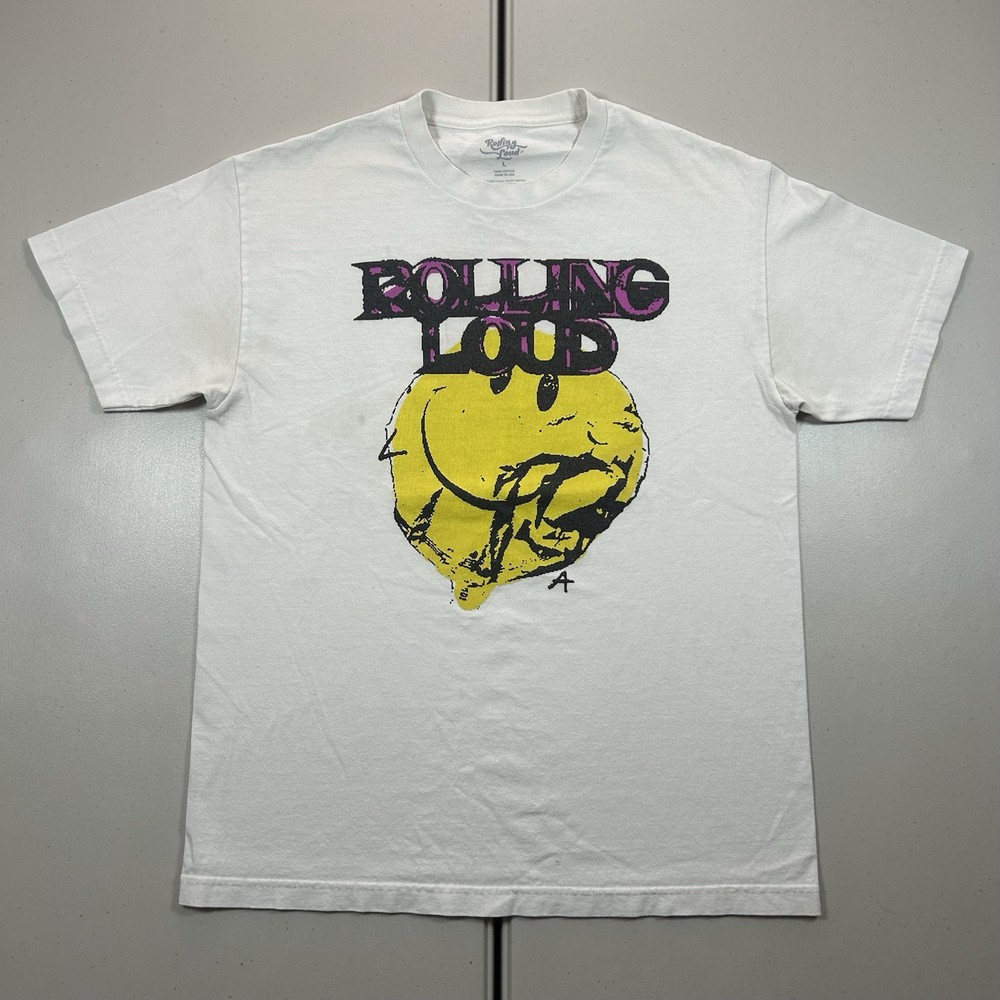 Rolling Loud 2018 Music Festival Smiley Face Graphic Shirt Size Large Hip Hop