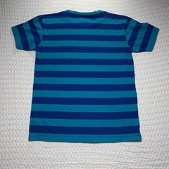 Vintage Tommy Jeans Mens XL Blue Striped Short Sleeve Script Boxy Logo T-Shirt