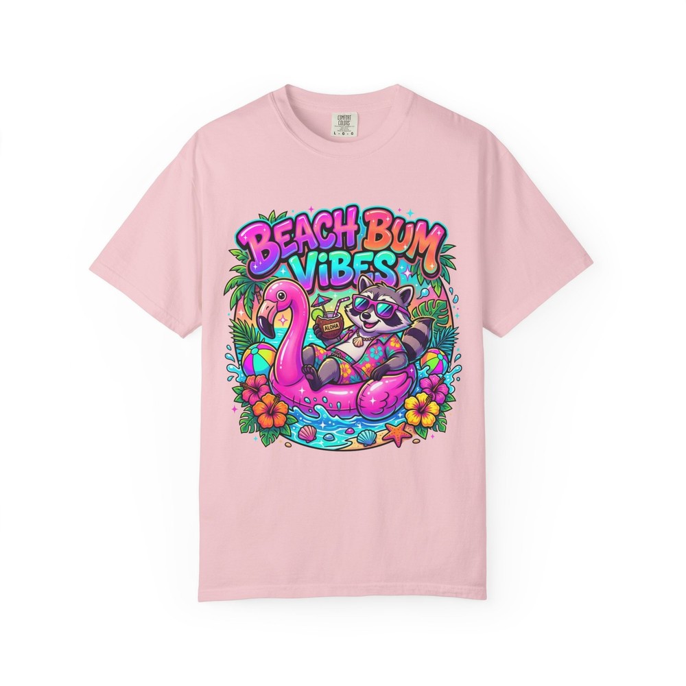 Comfort Colors Beach Bum Vibes Tropical T-shirt Flamingo Float Raccoon Relaxing