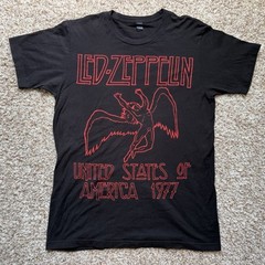 Led Zeppelin United States Of America 1977 T Shirt M Tultex Myth Gem Black