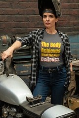 New Black T Shirt “The Body Achieves…”