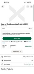 Fear of God Essentials Men’s Stretch Limo Tee Black Size Medium