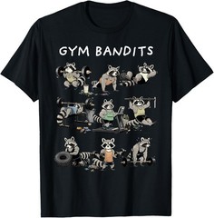 Raccoon Shirt Funny Fitness Gym Bandits Raccoon Workout T-Shirt