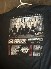 Creed 2024 Are You Ready Tour T-shirt with 3 Doors Down Mens Medium