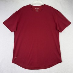 Bylt Mens Drop Cut Lux Tee Shirt 2XL Red Curved Hem Premium Basics Casual