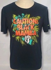 Nike Dri-fit Athletic Cut Kobe Bryant Caution: Black Mamba Snake Black Men Tee M
