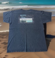 Retro Local Motion Waikiki Shoreline Hotels Surf Shirt Large Surfer Gray Vintage
