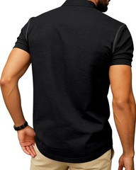 Mens Casual Short Sleeve Henley Shirt Button Front T Shirt with Pocket Lightw…