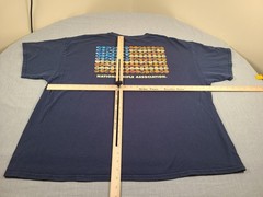 NRA Shirt Mens 3XL Blue American Flag Ammo Shell Logo USA 2-Sided