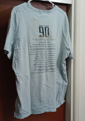 EDDIE BAUER T-SHIRT 90TH ANNIVERSARY XL LIGHT BLUE COTTON
