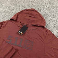 NEW 5.11 Tactical Shirt Mens L Red Hooded Long Sleeve Hoodie Graphic Tee T-Shirt