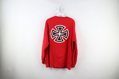 Vtg 90s Independent Skateboards Mens Medium Faded Spell Out Long Sleeve T-Shirt
