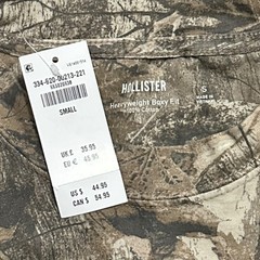 Hollister Heavyweight Boxy Fit Camo Realtree Crew Neck T-Shirt Men’s S Woods NEW