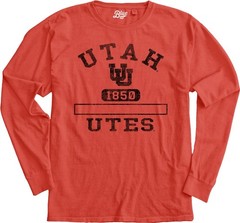 Blue 84 Utah Utes Ncaa Officially Licensed Long Sleeve T-Shirt Team Color Dyed