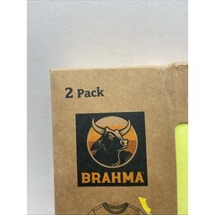 Brahma T-Shirt Small 34-36 Yellow Pocket Tee 2 Pack Relaxed Fit Moisture Wicking