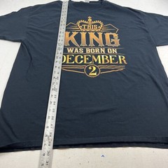 Fruit Of The Loom “This King Was Born On December 2” Black T-Shirt. XL