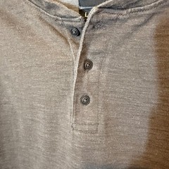 PrAna Mens Standard Fit Henley Organic Cotton Blend Gray Classic Sustainable LG
