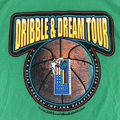 Vintage FIBA World Championship Basketball T Shirt 2002 USA Mens Large Green Y2K