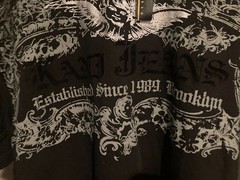 New NWT Black Vintage Y2k Karl Kani Gold Gothic Grunge T Shirt Mens XL Hip Hop
