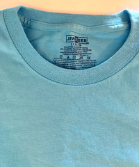 JERZEES * Short Sleeve T-Shirt * Aquatic Blue * Adult L * 50/50 Blend * NWT