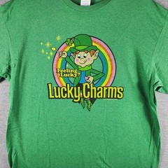 Delta Pro Weight Shirt Mens XL Green Lucky Charms Feeling Lucky Leprechaun Tee