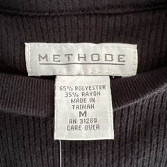 NWT Vintage Methode Plain Black Ribbed Soft T-Shirt Men’s Medium Minimal Basic