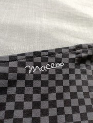 Maceoo Shirt Mens 3 Medium V-Neck Jacquard Square Grey Flip Cuff Roll-up Sleeve