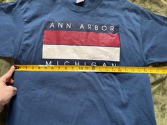 Vintage Ann Arbor Michigan Shirt Mens Large Blue 90s Single Stitch Delta City