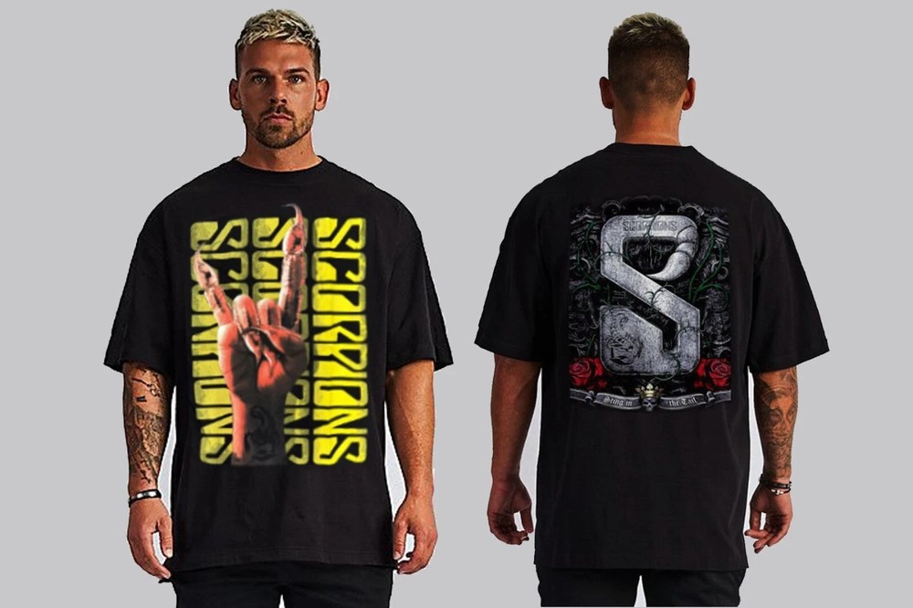 SCORPIONS HARD ROCK BLACK T SHIRTS FRONT AND BACK PRINT