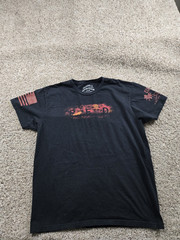 Grunt Style RED T Shirt Mens XL Black Graphic Short Sleeve Memorial
