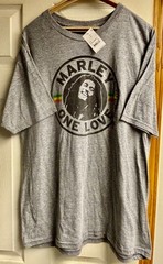 NEW/NWT Men’s XL Graphic BOB MARLEY ONE LOVE Cotton Gray Black T-Shirt Gift
