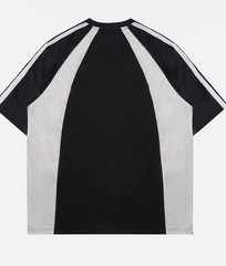 AELFRIC EDEN Contrast Color Stripe Soccer Jersey Mens Sz S Black/Wht NWT
