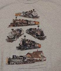 VTG Train Locomotive Graphic T Shirt XL Railroad Railway Art Tee John W. Grow