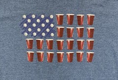 Beer Pong Red Solo Cups Drinking Game 21 Cups Academy T-shirt Size 2XL Blue XXL