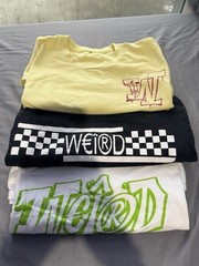 3x Weird Brand Graphic T-Shirt Lot Yellow Black White Streetwear Adult Unisex S