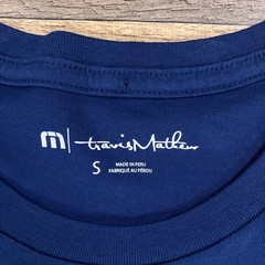 Travis Mathew T Shirt Mens Small Blue Crew Neck Cotton Short Sleeve Golf NEW