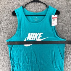 Nike Sportswear Icon Futura Tank Top Men’s L Teal Green White AR4991 345