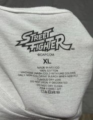 Street Fighter Shirt Mens XL White Ryu Kick Graphic Tee Capcom Video Game Art