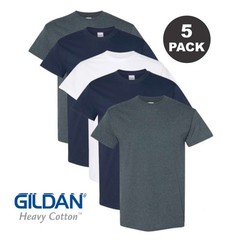 Gildan (5-pack) Bulk Solid Heavy Cotton Short Sleeve Blank Tee T-Shirt S-5XL New