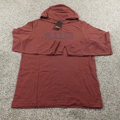 NEW 5.11 Tactical Shirt Mens L Red Hooded Long Sleeve Hoodie Graphic Tee T-Shirt