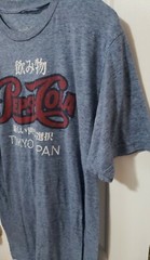 Men’s Tee Luv Graphic Pepsi-Cola Tokyo Japan Retro Look Logo T-Shirt Blue Size M
