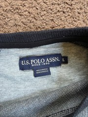 U.S. Polo Assn Mens Large Thermal Shirt Gray Black Raglan Long Sleeve NWT