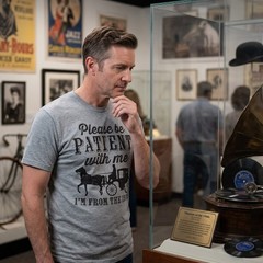 Mens Be Patient with me Im From the 1900s with Horse Drawn Carriage Funny T
