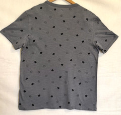 NWT Slim Fit Gray Leaf Print 100% Cotton Men T-Shirt Crew Neck Large Lightweight