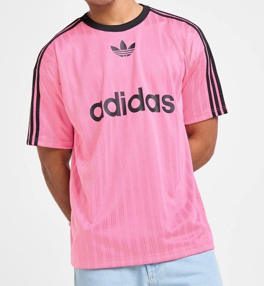 RARE! NEW MEN’S ADIDAS ORIGINALS TREFOIL POLY TEE SHIRT ~SIZE XL #JW37 PINK