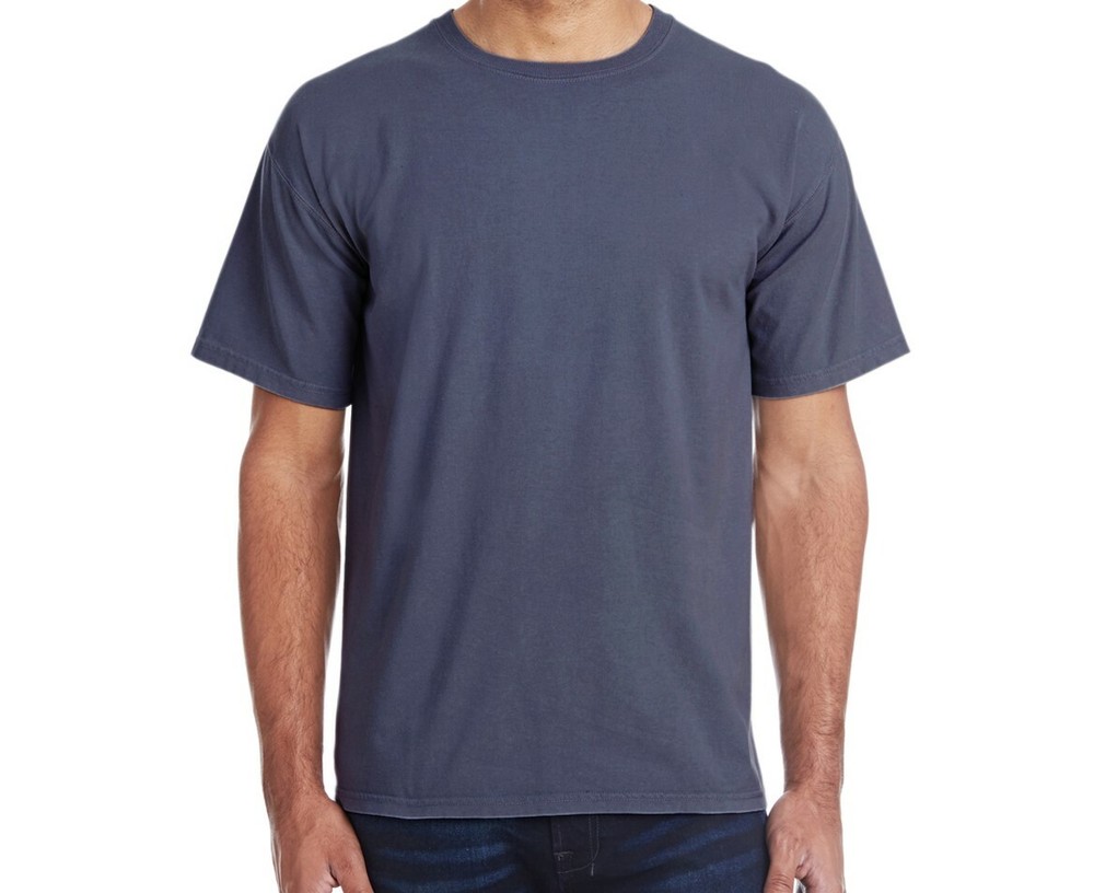 Hanes Mens Comfort Wash USA Cotton T-Shirt 2XL Anchor Slate Blue Gray Crew Neck