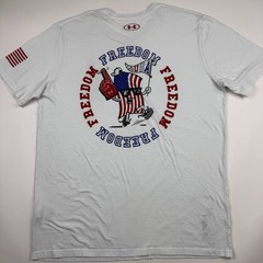 Under Armour HeatGear Mens XL T-Shirt White Freedom Celebrate Graphic